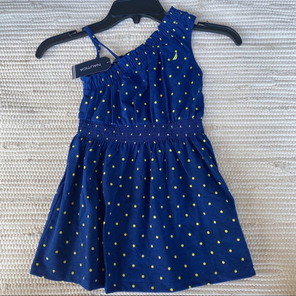 4 Nautica Blue Yellow Polkadot dress - Picture 1 of 10